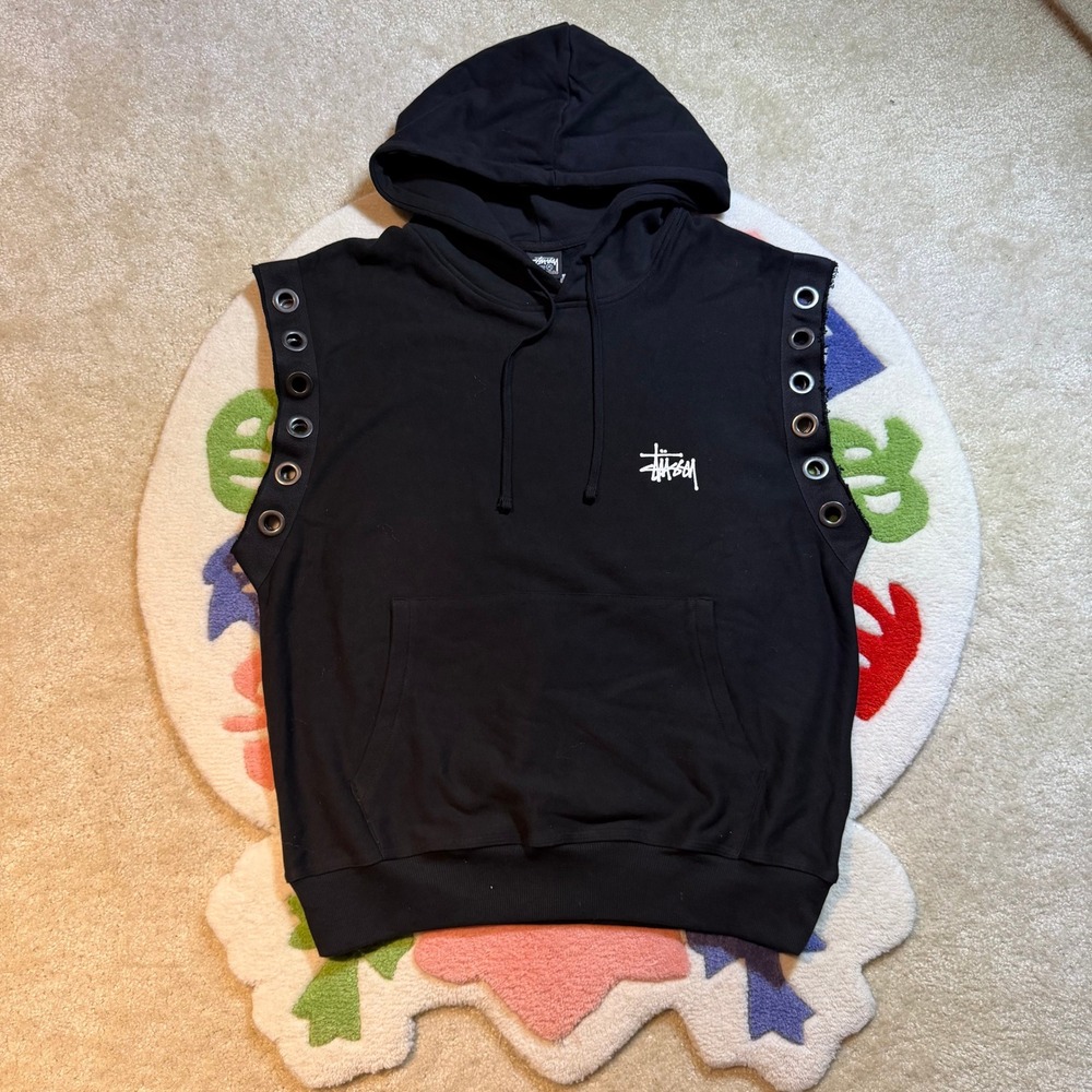 Stussy x Junya Watanabe MAN Eye CDG Grommet Sleeveless Hoodie Black Size M